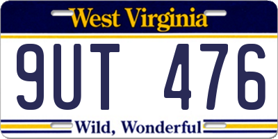 WV license plate 9UT476