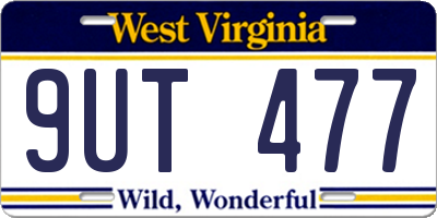 WV license plate 9UT477