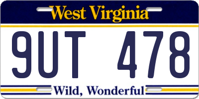 WV license plate 9UT478