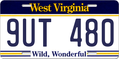 WV license plate 9UT480