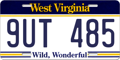 WV license plate 9UT485