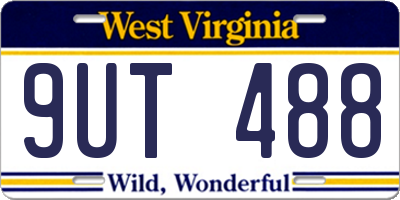 WV license plate 9UT488