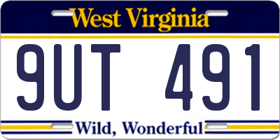 WV license plate 9UT491