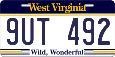 WV license plate 9UT492