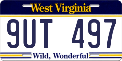 WV license plate 9UT497