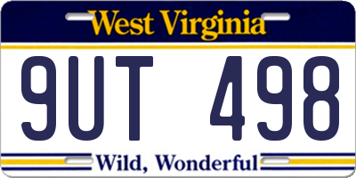 WV license plate 9UT498
