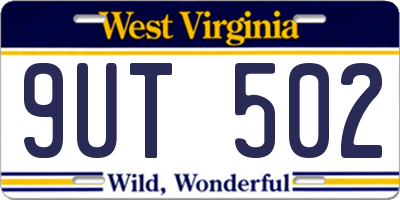 WV license plate 9UT502