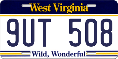 WV license plate 9UT508