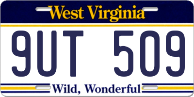 WV license plate 9UT509