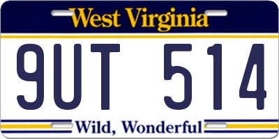 WV license plate 9UT514