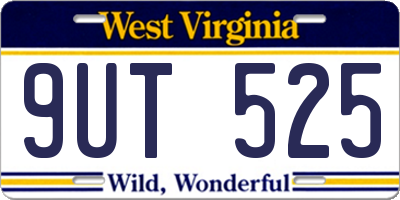 WV license plate 9UT525