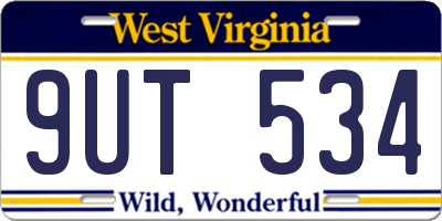 WV license plate 9UT534