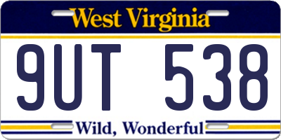 WV license plate 9UT538