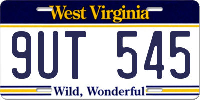 WV license plate 9UT545