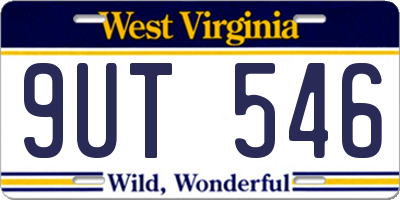 WV license plate 9UT546
