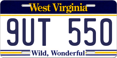 WV license plate 9UT550