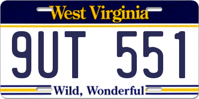 WV license plate 9UT551