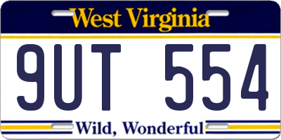 WV license plate 9UT554