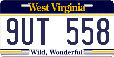 WV license plate 9UT558