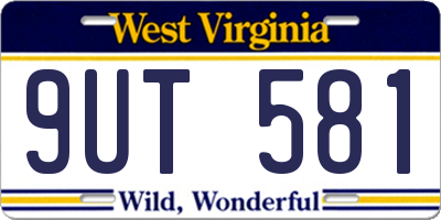 WV license plate 9UT581