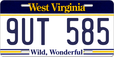 WV license plate 9UT585