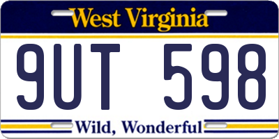 WV license plate 9UT598