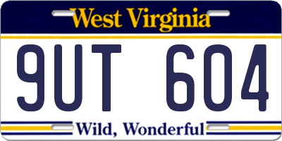 WV license plate 9UT604