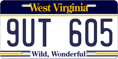 WV license plate 9UT605