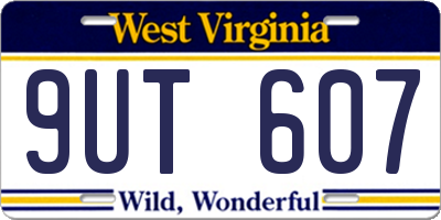WV license plate 9UT607