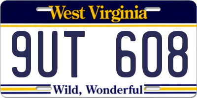 WV license plate 9UT608