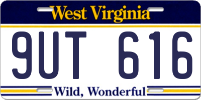 WV license plate 9UT616