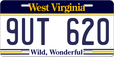 WV license plate 9UT620