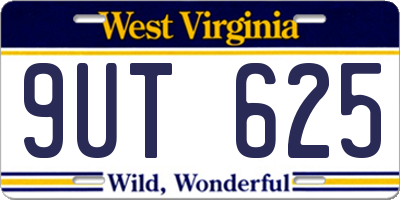 WV license plate 9UT625
