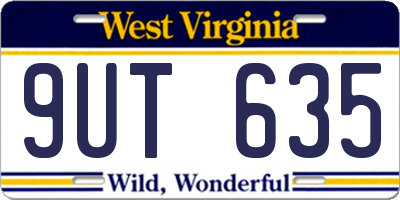 WV license plate 9UT635