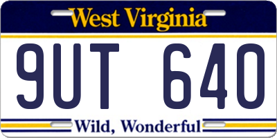 WV license plate 9UT640