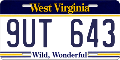 WV license plate 9UT643