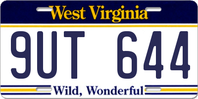 WV license plate 9UT644