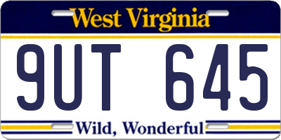WV license plate 9UT645