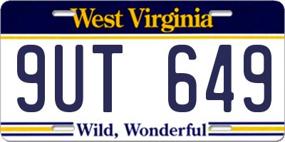 WV license plate 9UT649