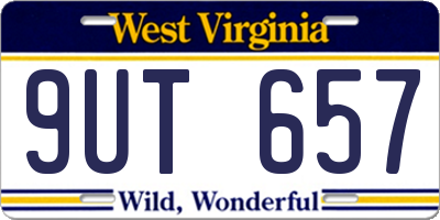 WV license plate 9UT657