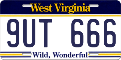 WV license plate 9UT666