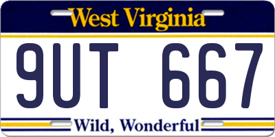 WV license plate 9UT667