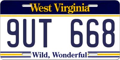 WV license plate 9UT668