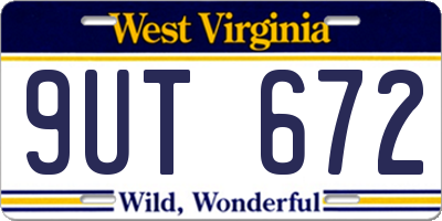 WV license plate 9UT672