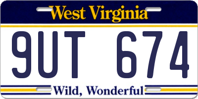 WV license plate 9UT674