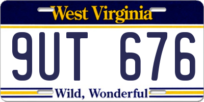 WV license plate 9UT676