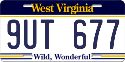 WV license plate 9UT677