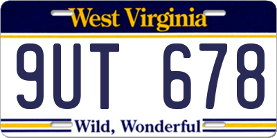 WV license plate 9UT678