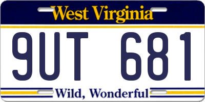 WV license plate 9UT681