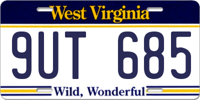 WV license plate 9UT685